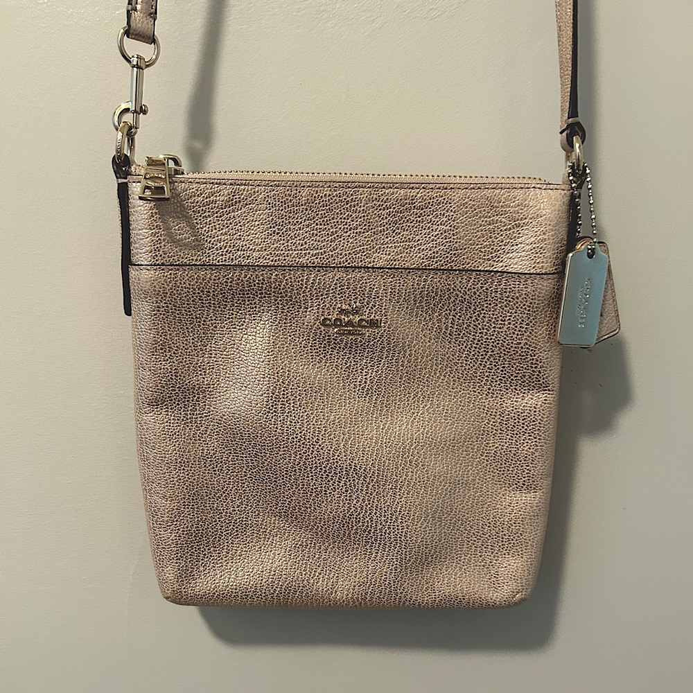 Metallic Gold Coach Crossbody Bag